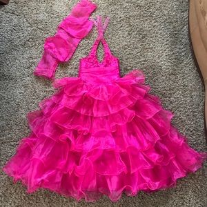 Couture pink little girl dress